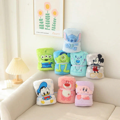 Lovely Mickey Stitch Blanket Cartoon Anime Nap Blanket Alien Lotso Spring Summer Flannel Blanket For Child Girl Baby Single Size - Slobuy