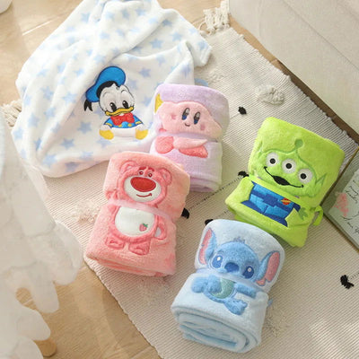 Lovely Mickey Stitch Blanket Cartoon Anime Nap Blanket Alien Lotso Spring Summer Flannel Blanket For Child Girl Baby Single Size - Slobuy