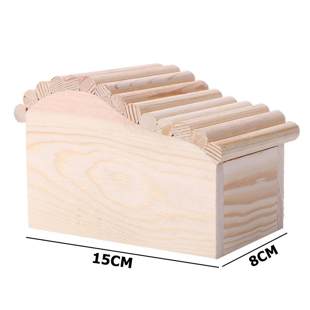 Lovely Wooden Hamster Cottage Waterproof Small Animal Sleeping Nest Hedgehog Cozy House Evade Assembly Pet Supplies - Slobuy