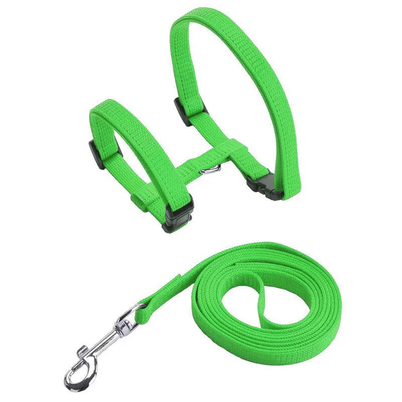Low Price Rabbit Cat Harness and Leash Set Adjustable Nylon Harnesses for Bunny Kitten Pet Outdoor Walking Supplies Accessories - Slobuy