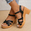 Lucyever Lightweight High Heeled Sandals for Women 2024 Summer Ankle Buckle Female Gladiator Sandal Woven Platform Sandles Woman - Slobuy