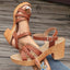 Lucyever Lightweight High Heeled Sandals for Women 2024 Summer Ankle Buckle Female Gladiator Sandal Woven Platform Sandles Woman - Slobuy