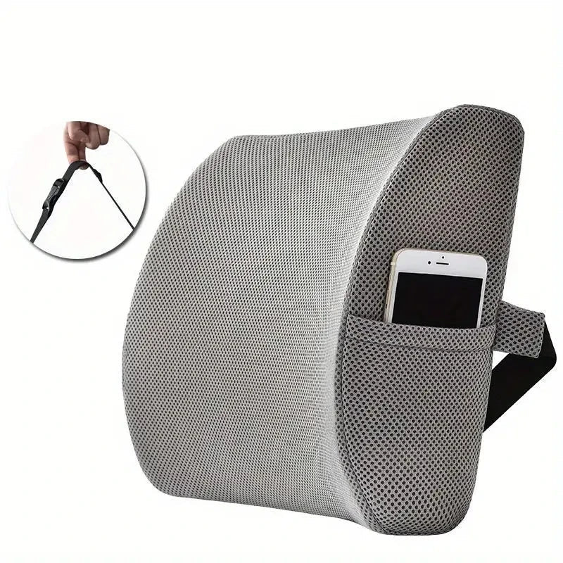 Lumbar Support Pillow For Office Chair And Car Seat, Perfectly Balanced Memory Foam Lumbar Pillow Multi-purpose Back Cushion For - Slobuy