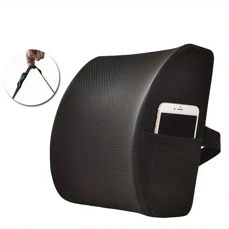 Lumbar Support Pillow For Office Chair And Car Seat, Perfectly Balanced Memory Foam Lumbar Pillow Multi-purpose Back Cushion For - Slobuy