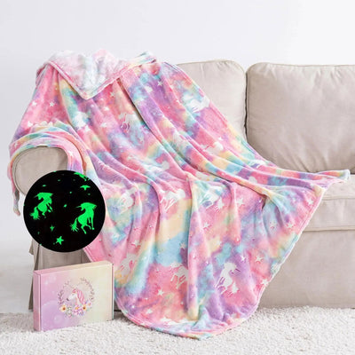 Luminous Blanket Flannel Cartoon Pattern Office, Children's Nap Blanket Comfortable And Soft (75*100cm) - Slobuy