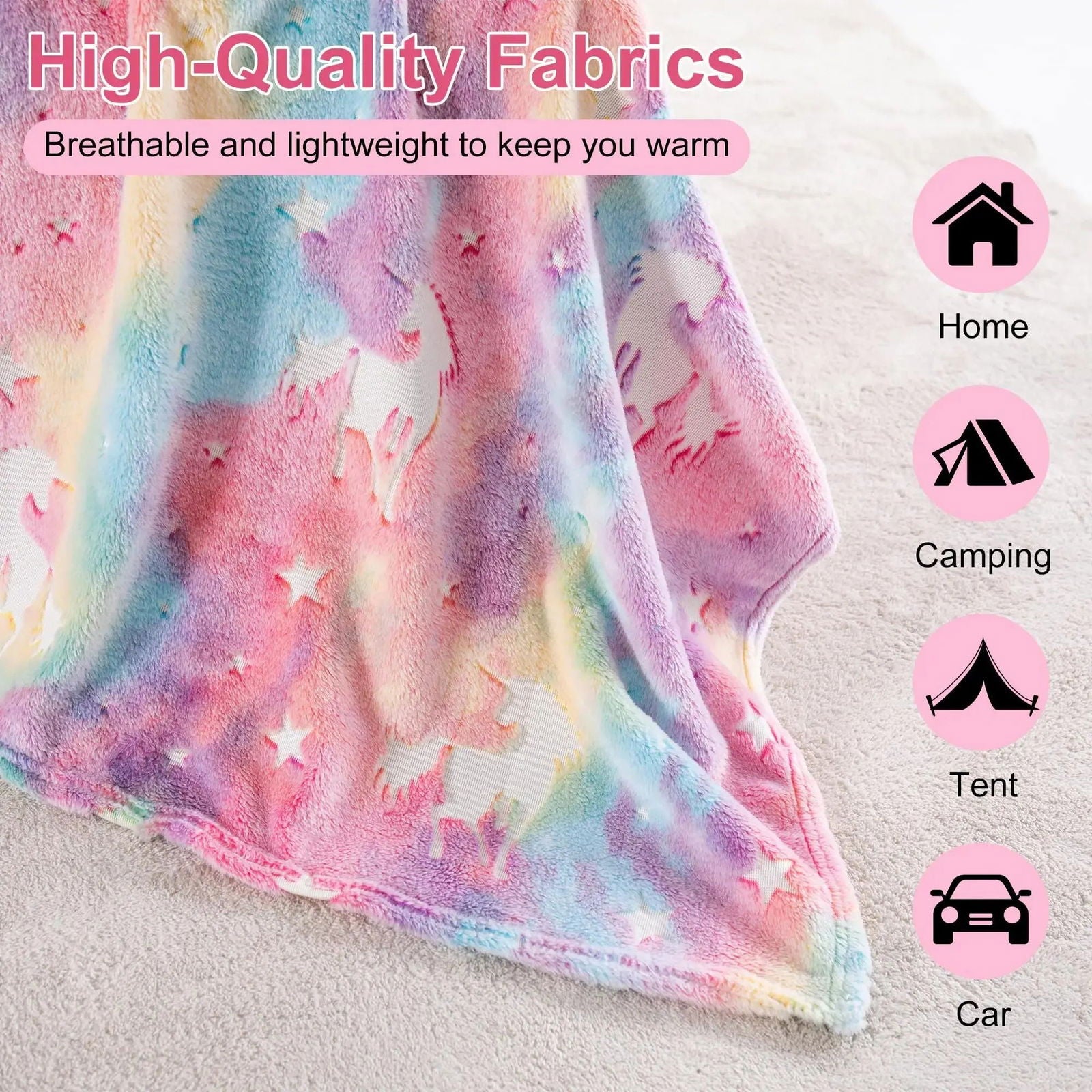 Luminous Blanket Flannel Cartoon Pattern Office, Children's Nap Blanket Comfortable And Soft (75*100cm) - Slobuy