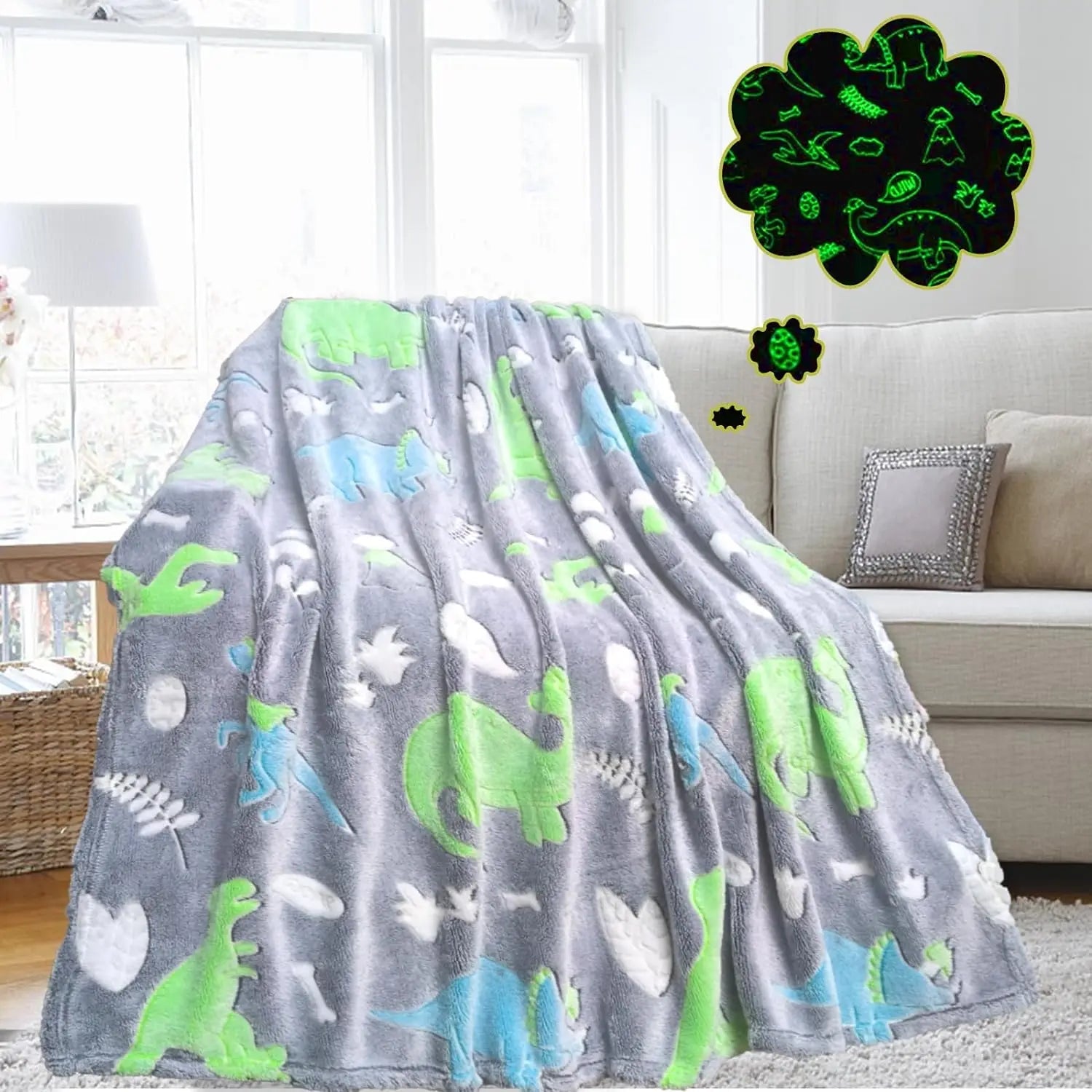 Luminous Blanket Flannel Cartoon Pattern Office, Children's Nap Blanket Comfortable And Soft (75*100cm) - Slobuy
