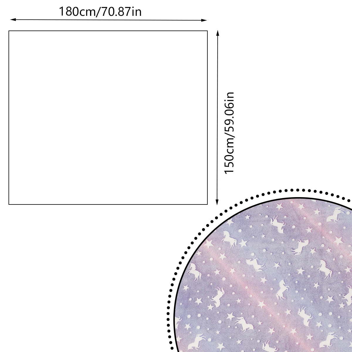 Luminous Blanket Soft Fluffy Glow in the Dark Blanket Cute Unicorns Glowing Children's Blanket Creative Plush Blanket 150x180cm - Slobuy