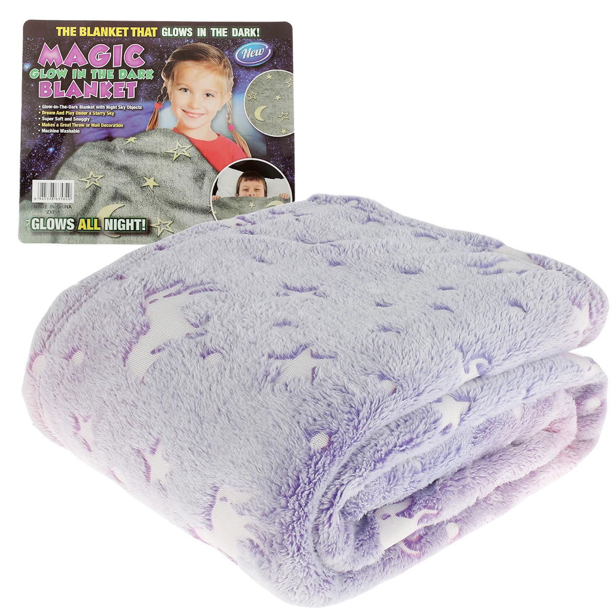 Luminous Blanket Soft Fluffy Glow in the Dark Blanket Cute Unicorns Glowing Children's Blanket Creative Plush Blanket 150x180cm - Slobuy
