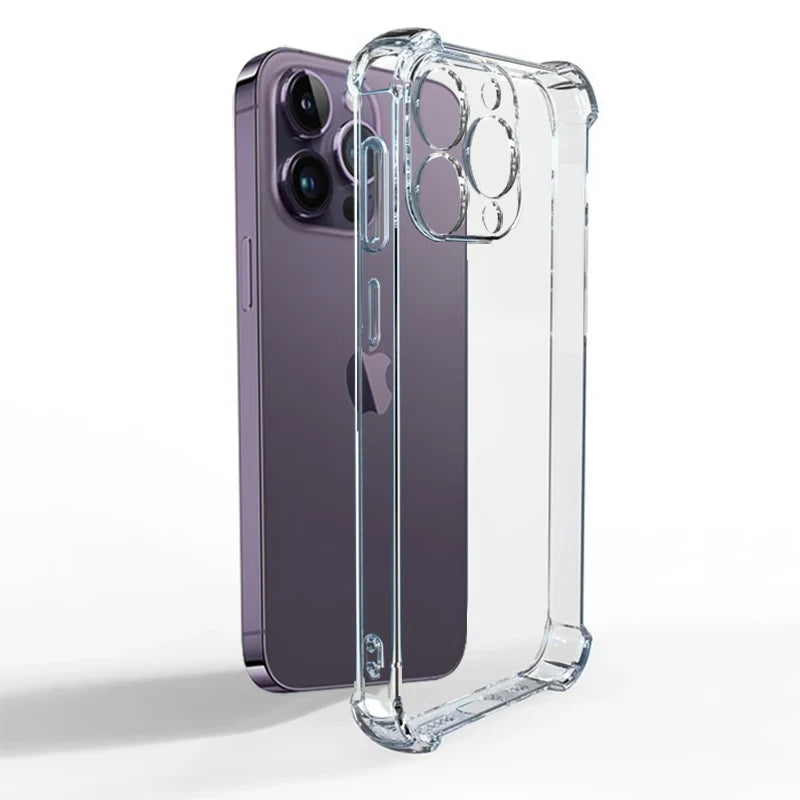 Luxury Clear Shockproof Case For iPhone 15 14 13 12 11 Pro Max Phone Cover on iPhone 13 12 Mini X XR XS 8 14 15 Plus Back Cover - Slobuy
