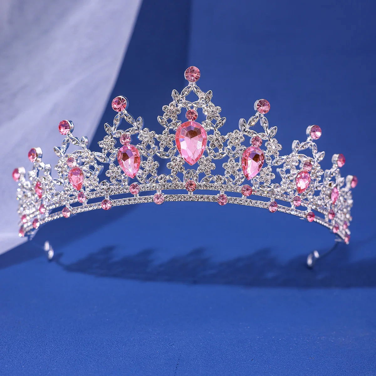Luxury Elegant AB Crystal Crown Hair Accessories Tiara For Women Party Red Purple Rhinestone Bridal Crown New Hair Jewelry - Slobuy