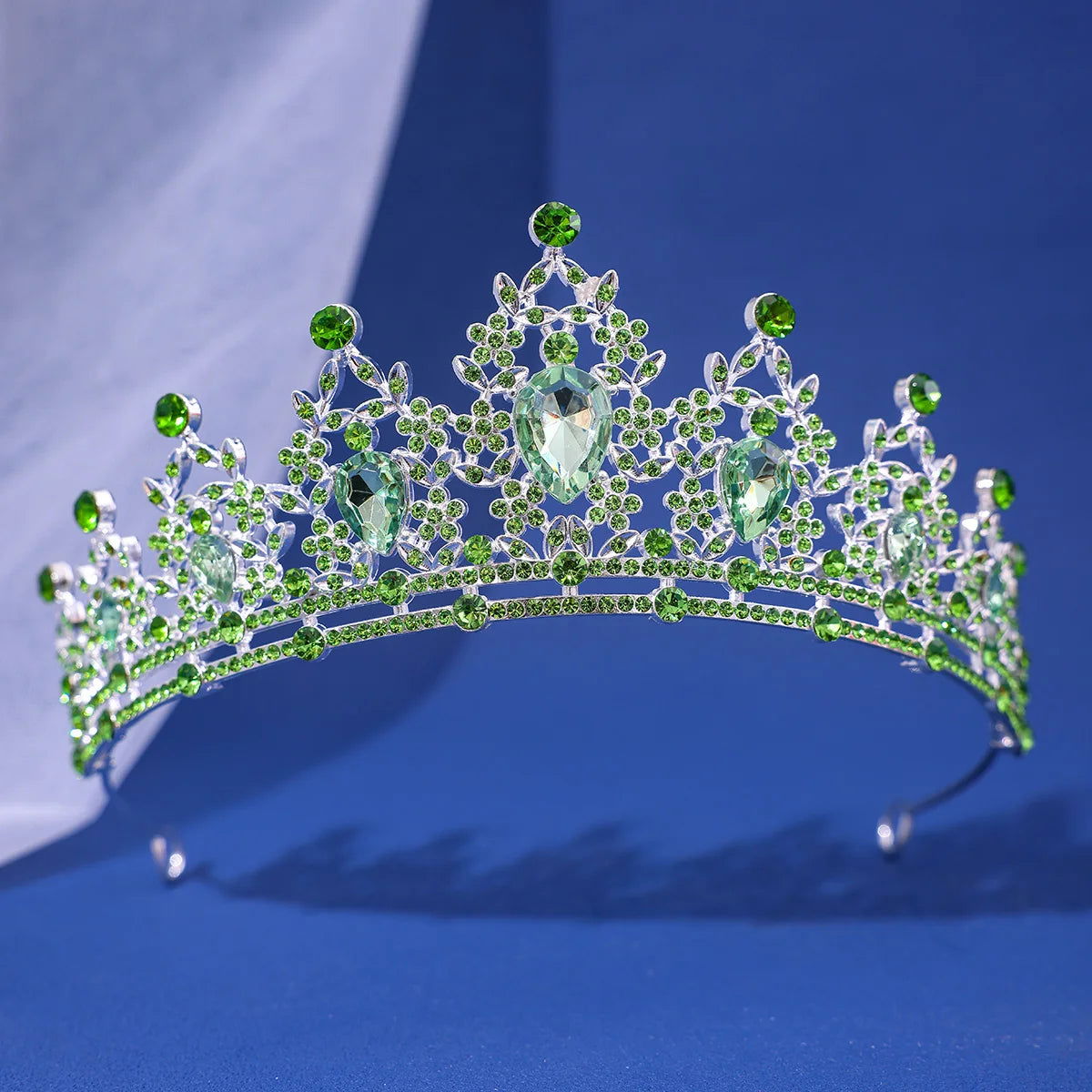 Luxury Elegant AB Crystal Crown Hair Accessories Tiara For Women Party Red Purple Rhinestone Bridal Crown New Hair Jewelry - Slobuy