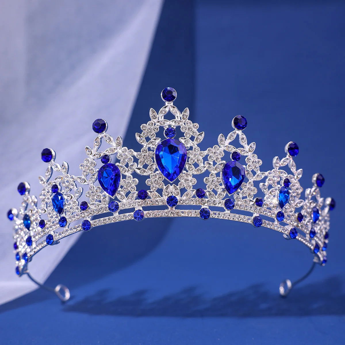 Luxury Elegant AB Crystal Crown Hair Accessories Tiara For Women Party Red Purple Rhinestone Bridal Crown New Hair Jewelry - Slobuy