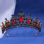 Luxury Elegant AB Crystal Crown Hair Accessories Tiara For Women Party Red Purple Rhinestone Bridal Crown New Hair Jewelry - Slobuy
