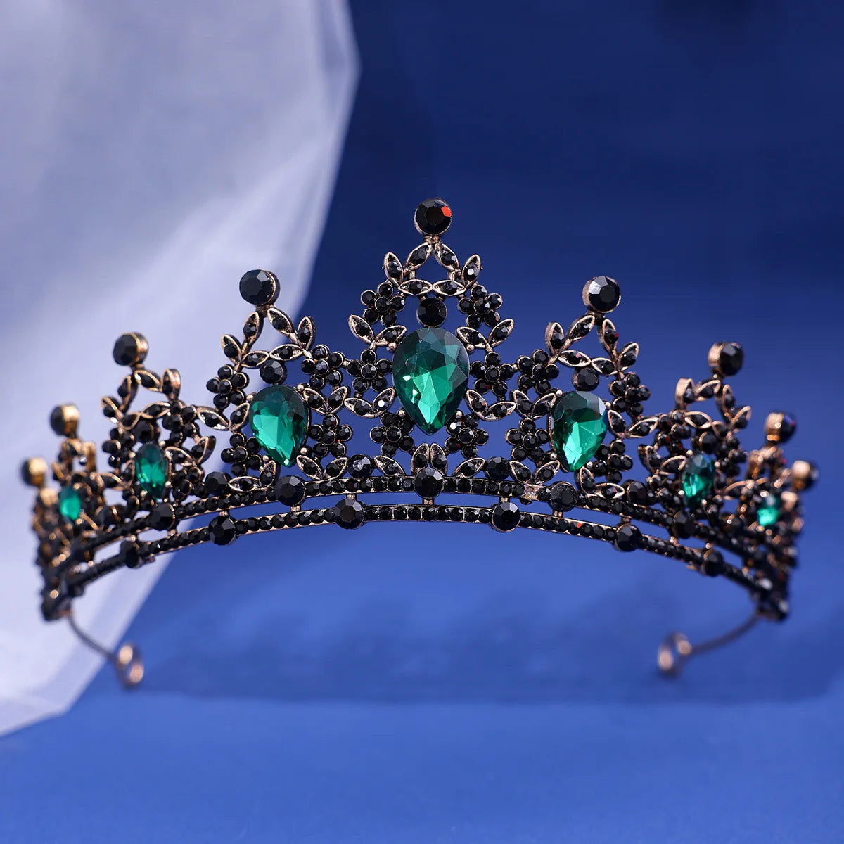 Luxury Elegant AB Crystal Crown Hair Accessories Tiara For Women Party Red Purple Rhinestone Bridal Crown New Hair Jewelry - Slobuy
