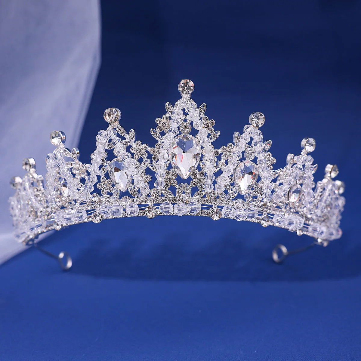 Luxury Elegant AB Crystal Crown Hair Accessories Tiara For Women Party Red Purple Rhinestone Bridal Crown New Hair Jewelry - Slobuy
