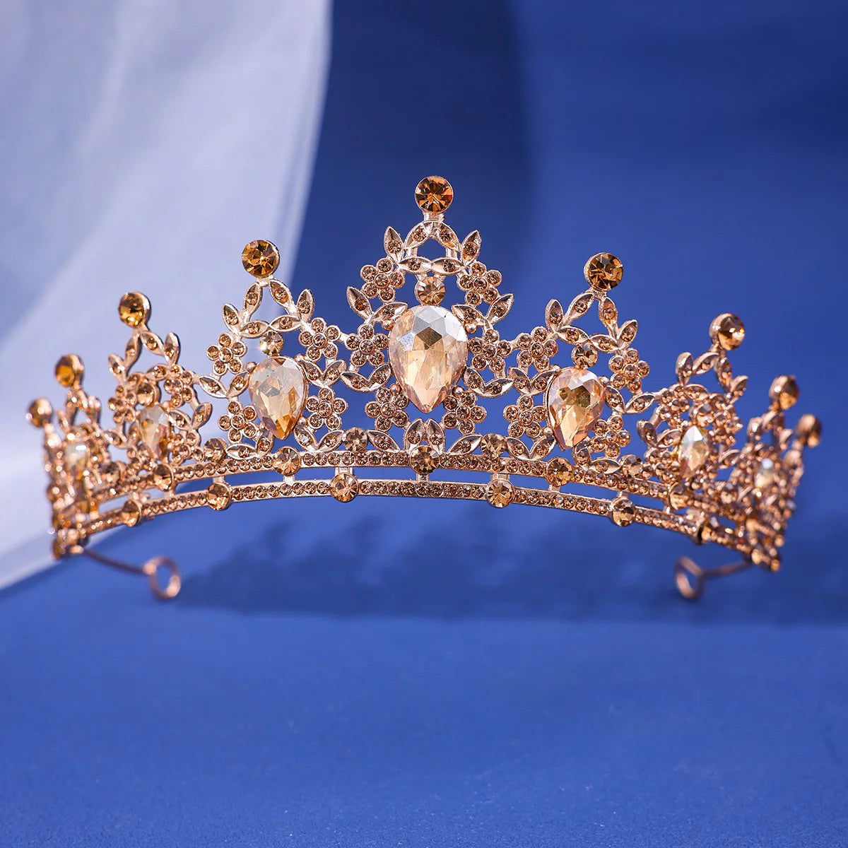 Luxury Elegant AB Crystal Crown Hair Accessories Tiara For Women Party Red Purple Rhinestone Bridal Crown New Hair Jewelry - Slobuy
