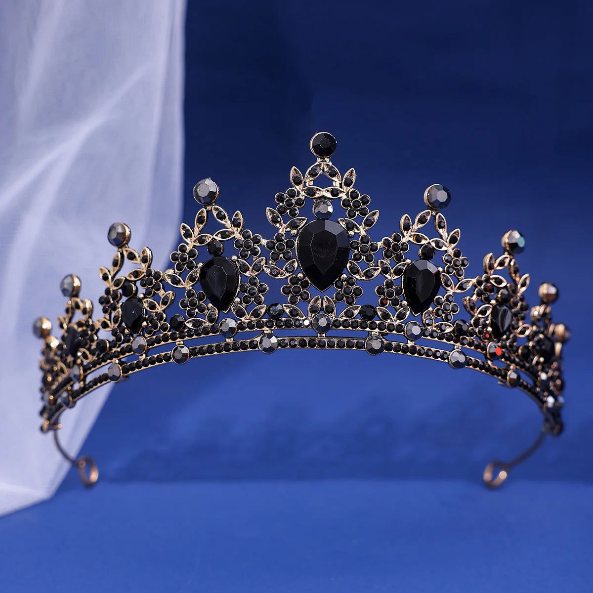 Luxury Elegant AB Crystal Crown Hair Accessories Tiara For Women Party Red Purple Rhinestone Bridal Crown New Hair Jewelry - Slobuy