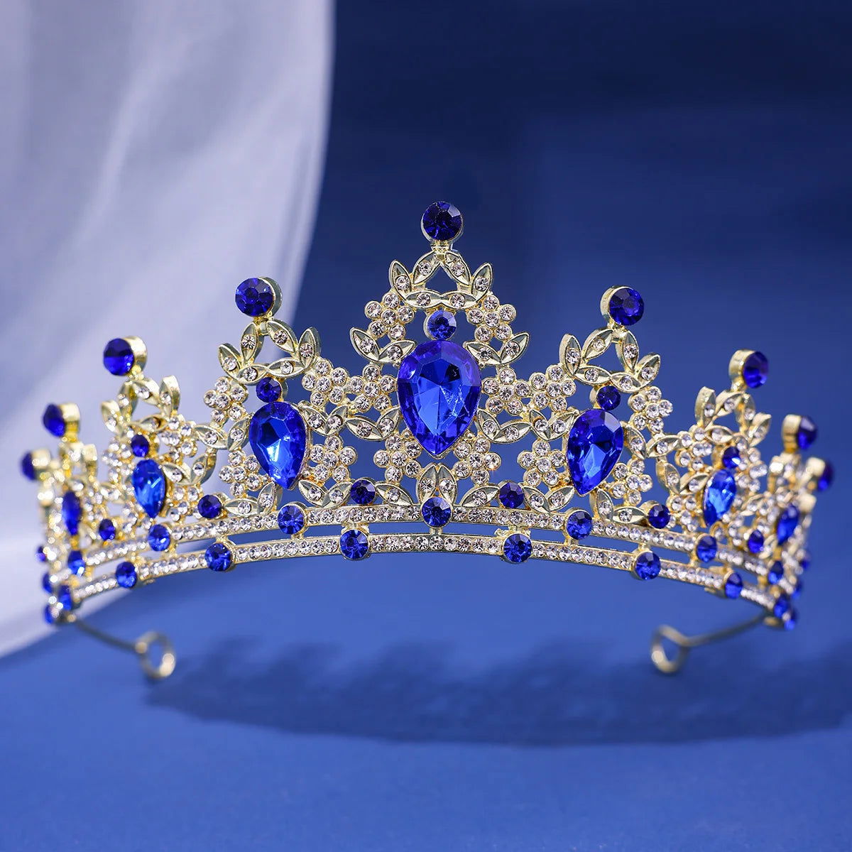 Luxury Elegant AB Crystal Crown Hair Accessories Tiara For Women Party Red Purple Rhinestone Bridal Crown New Hair Jewelry - Slobuy