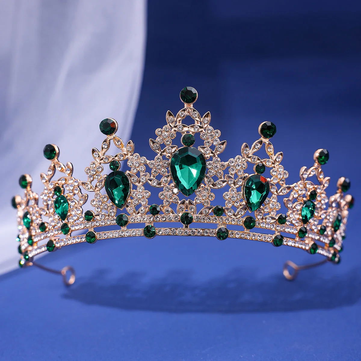 Luxury Elegant AB Crystal Crown Hair Accessories Tiara For Women Party Red Purple Rhinestone Bridal Crown New Hair Jewelry - Slobuy