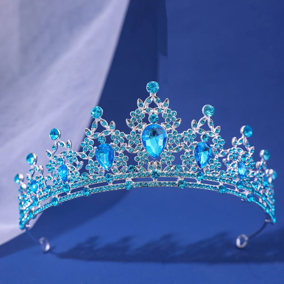 Luxury Elegant AB Crystal Crown Hair Accessories Tiara For Women Party Red Purple Rhinestone Bridal Crown New Hair Jewelry - Slobuy