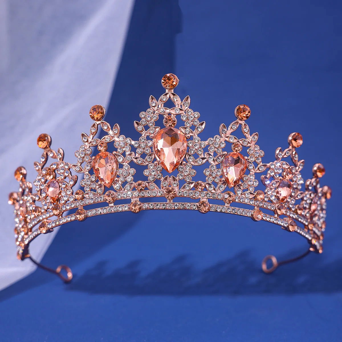 Luxury Elegant AB Crystal Crown Hair Accessories Tiara For Women Party Red Purple Rhinestone Bridal Crown New Hair Jewelry - Slobuy