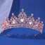 Luxury Elegant AB Crystal Crown Hair Accessories Tiara For Women Party Red Purple Rhinestone Bridal Crown New Hair Jewelry - Slobuy