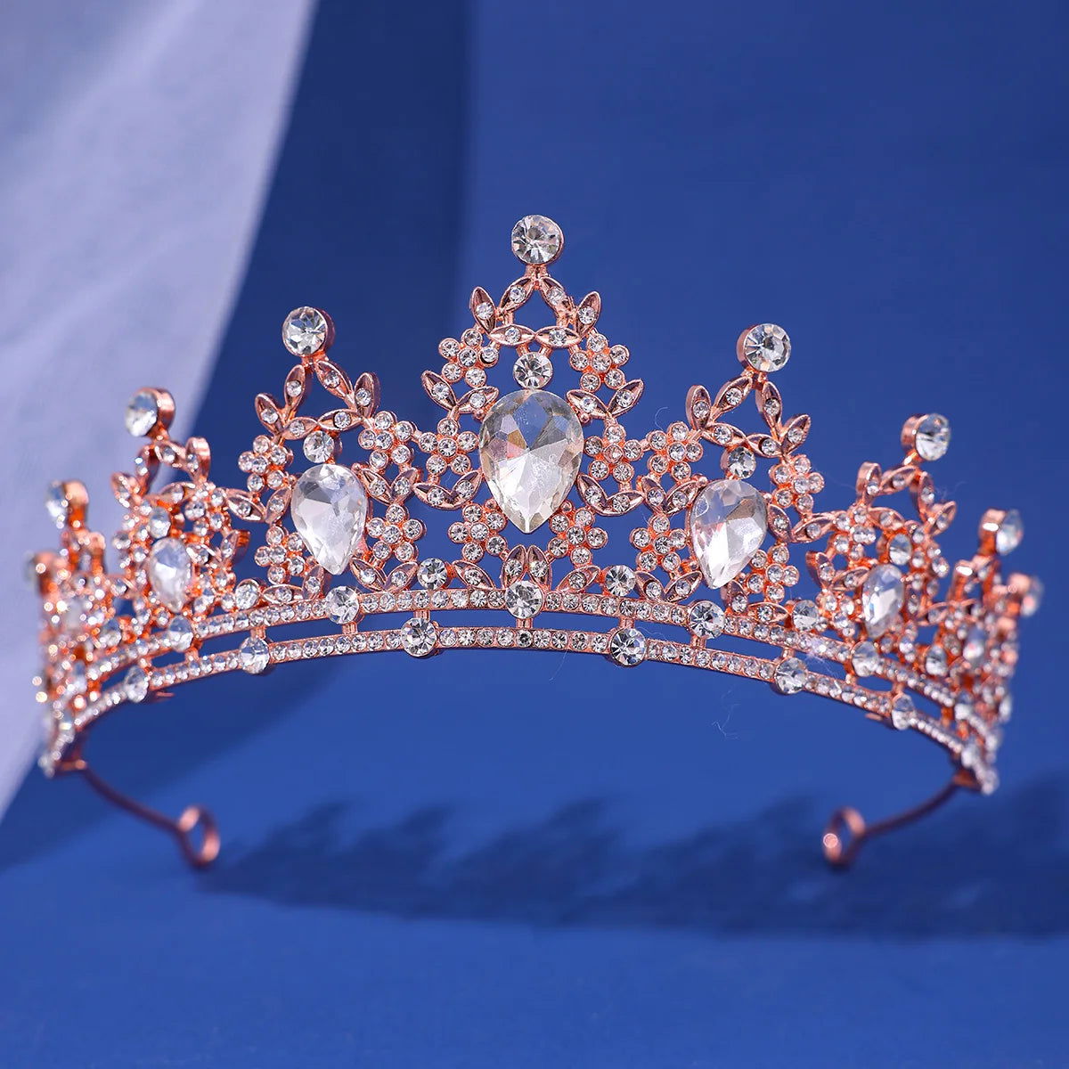 Luxury Elegant AB Crystal Crown Hair Accessories Tiara For Women Party Red Purple Rhinestone Bridal Crown New Hair Jewelry - Slobuy