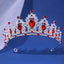 Luxury Elegant AB Crystal Crown Hair Accessories Tiara For Women Party Red Purple Rhinestone Bridal Crown New Hair Jewelry - Slobuy