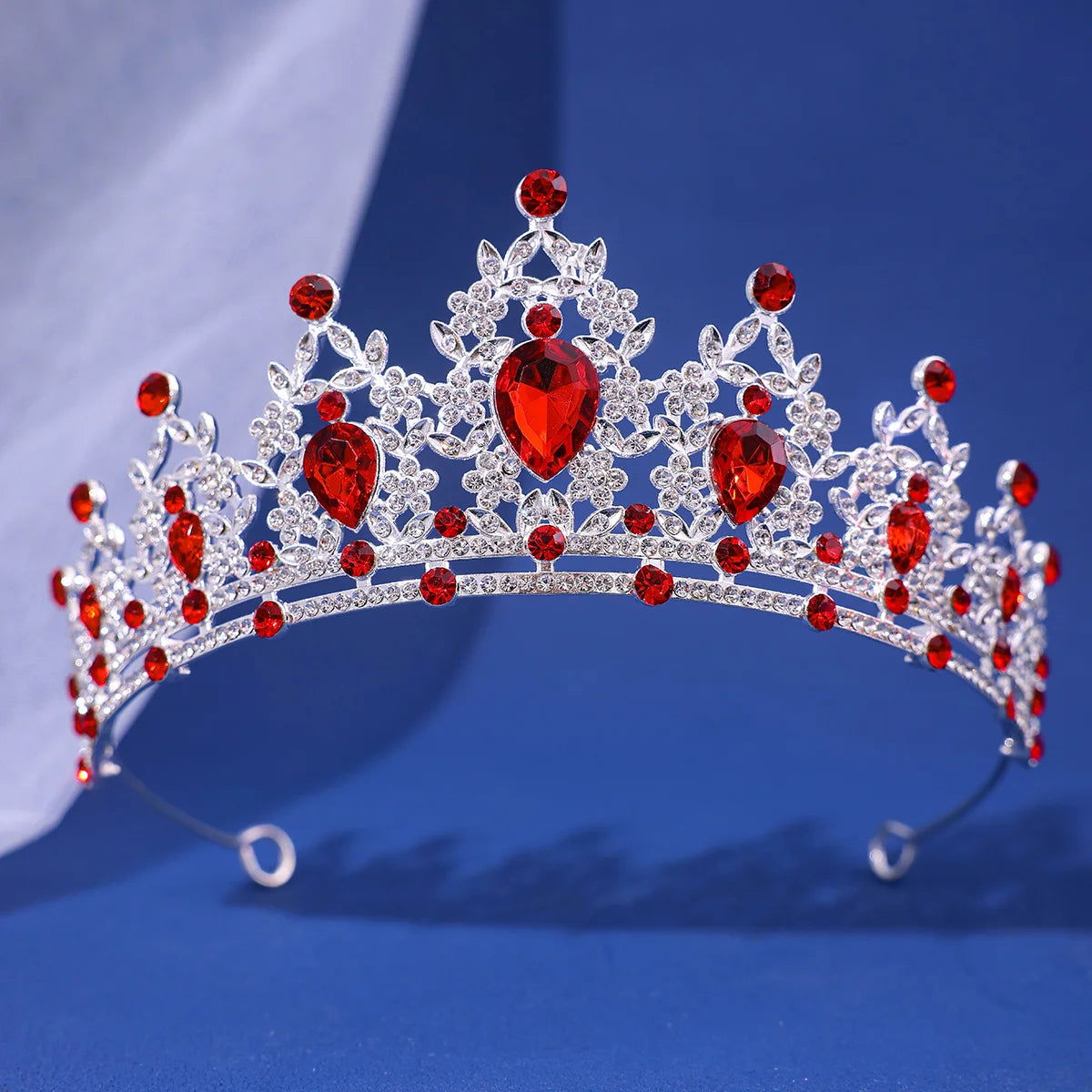 Luxury Elegant AB Crystal Crown Hair Accessories Tiara For Women Party Red Purple Rhinestone Bridal Crown New Hair Jewelry - Slobuy