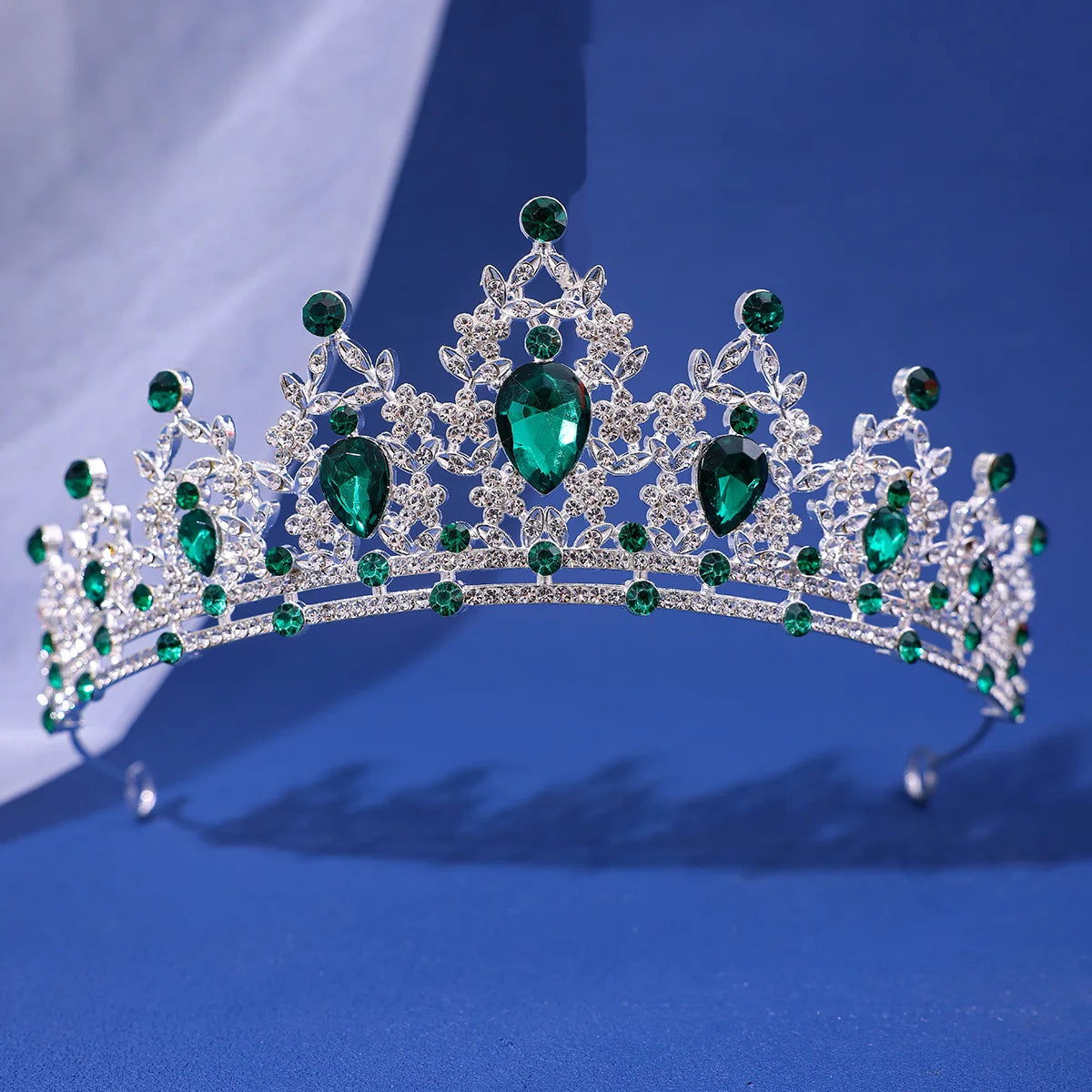 Luxury Elegant AB Crystal Crown Hair Accessories Tiara For Women Party Red Purple Rhinestone Bridal Crown New Hair Jewelry - Slobuy