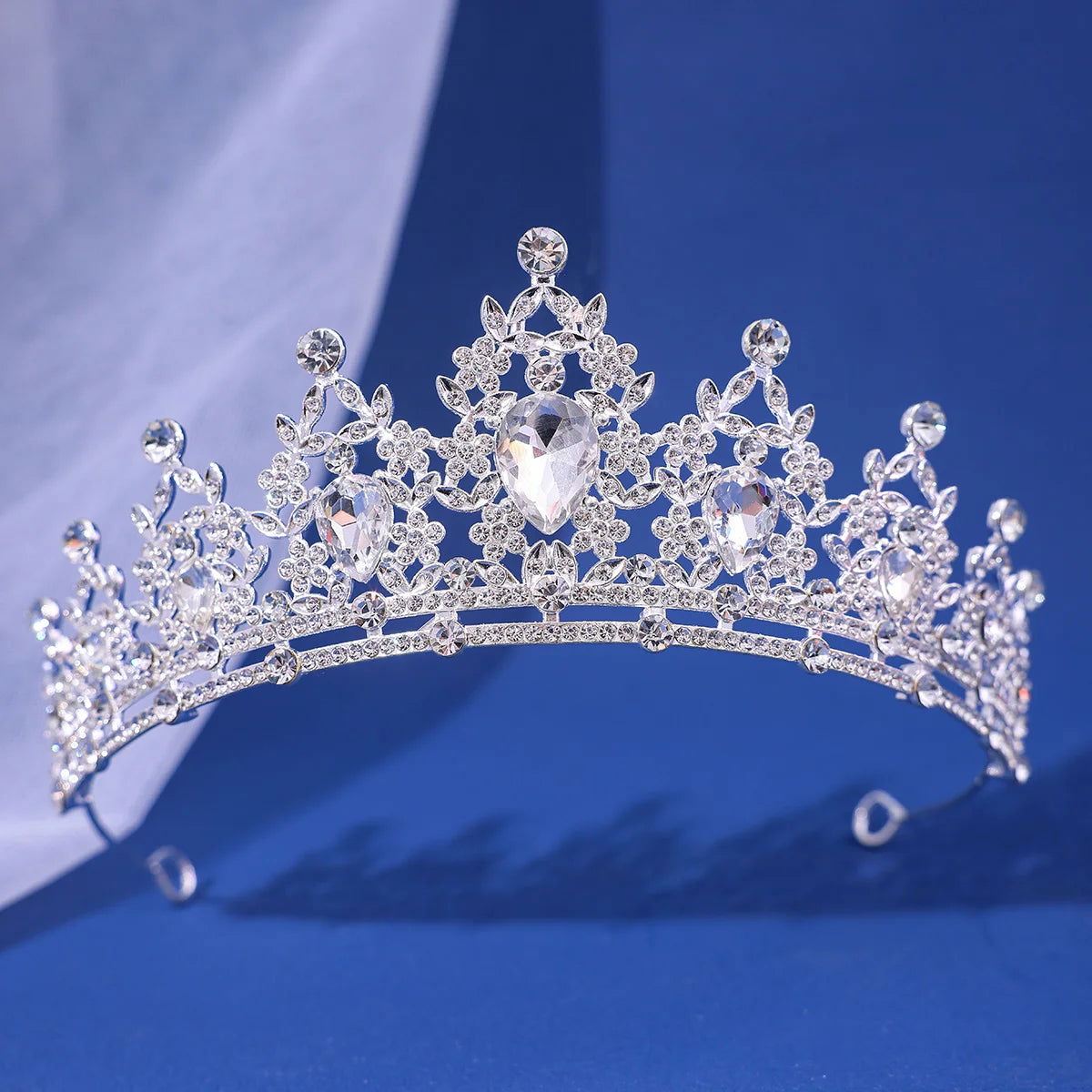 Luxury Elegant AB Crystal Crown Hair Accessories Tiara For Women Party Red Purple Rhinestone Bridal Crown New Hair Jewelry - Slobuy