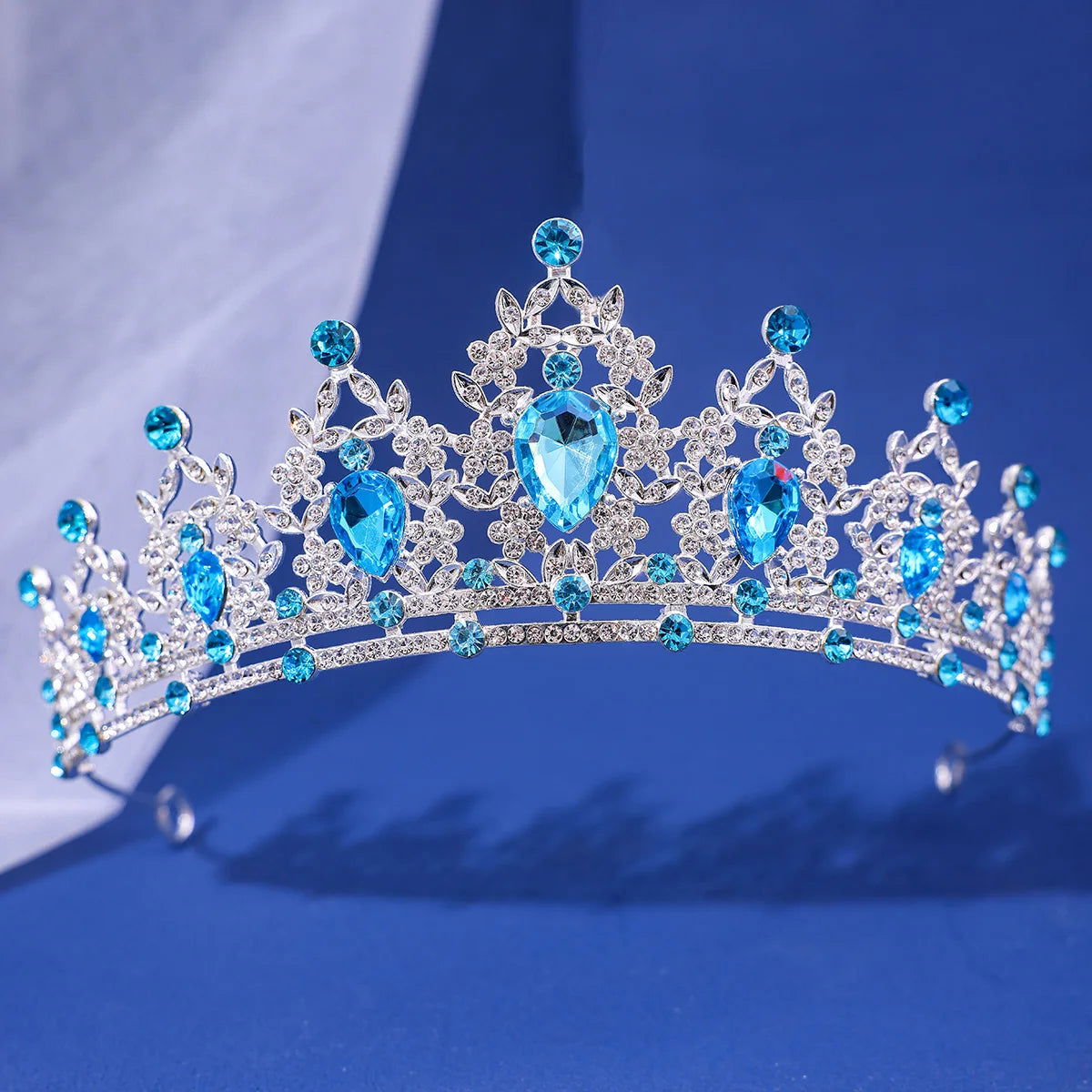 Luxury Elegant AB Crystal Crown Hair Accessories Tiara For Women Party Red Purple Rhinestone Bridal Crown New Hair Jewelry - Slobuy