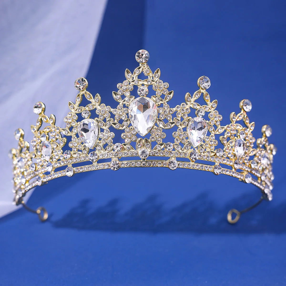 Luxury Elegant AB Crystal Crown Hair Accessories Tiara For Women Party Red Purple Rhinestone Bridal Crown New Hair Jewelry - Slobuy