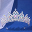 Luxury Elegant AB Crystal Crown Hair Accessories Tiara For Women Party Red Purple Rhinestone Bridal Crown New Hair Jewelry - Slobuy