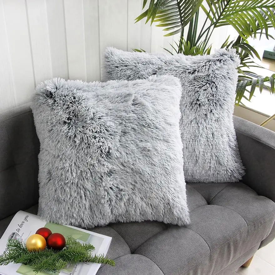 Luxury Faux Fur Throw Pillow Cover Super Soft Cushion Case for Sofa Bed  Living Room Fluffy Cushion Cover 45x45 CM Home Decro - Slobuy