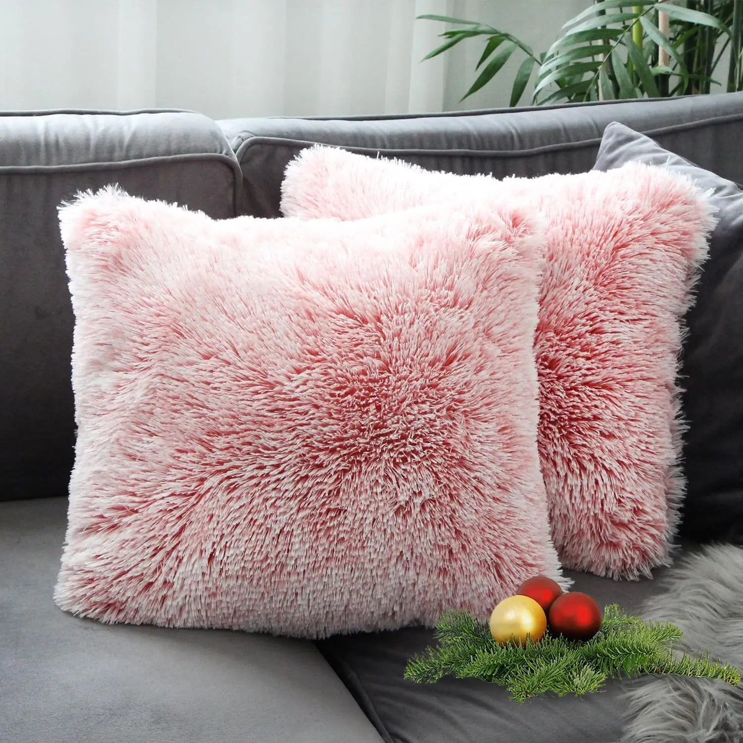 Luxury Faux Fur Throw Pillow Cover Super Soft Cushion Case for Sofa Bed  Living Room Fluffy Cushion Cover 45x45 CM Home Decro - Slobuy
