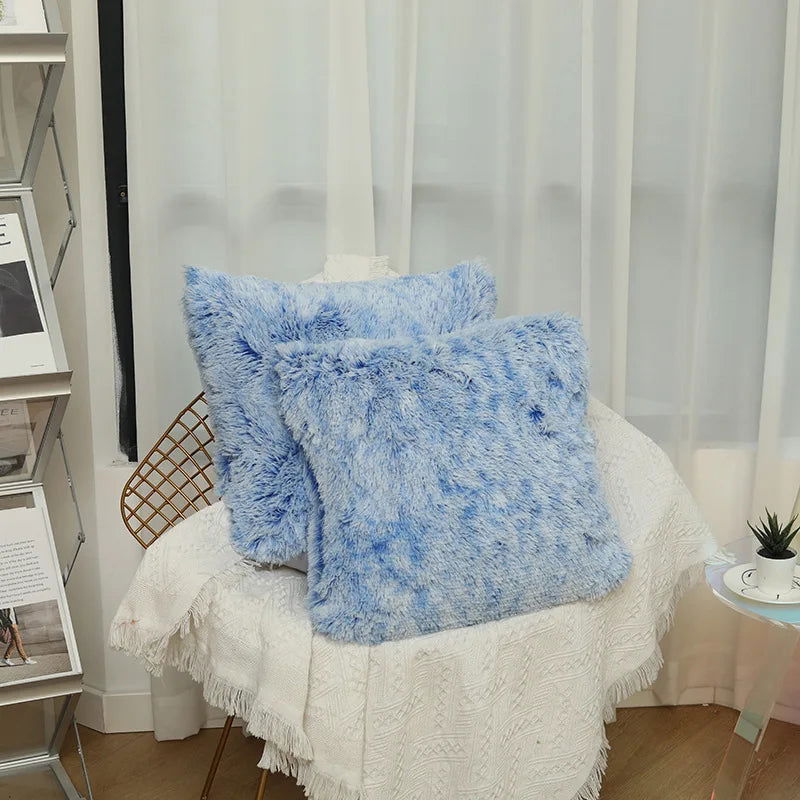 Luxury Faux Fur Throw Pillow Cover Super Soft Cushion Case for Sofa Bed  Living Room Fluffy Cushion Cover 45x45 CM Home Decro - Slobuy