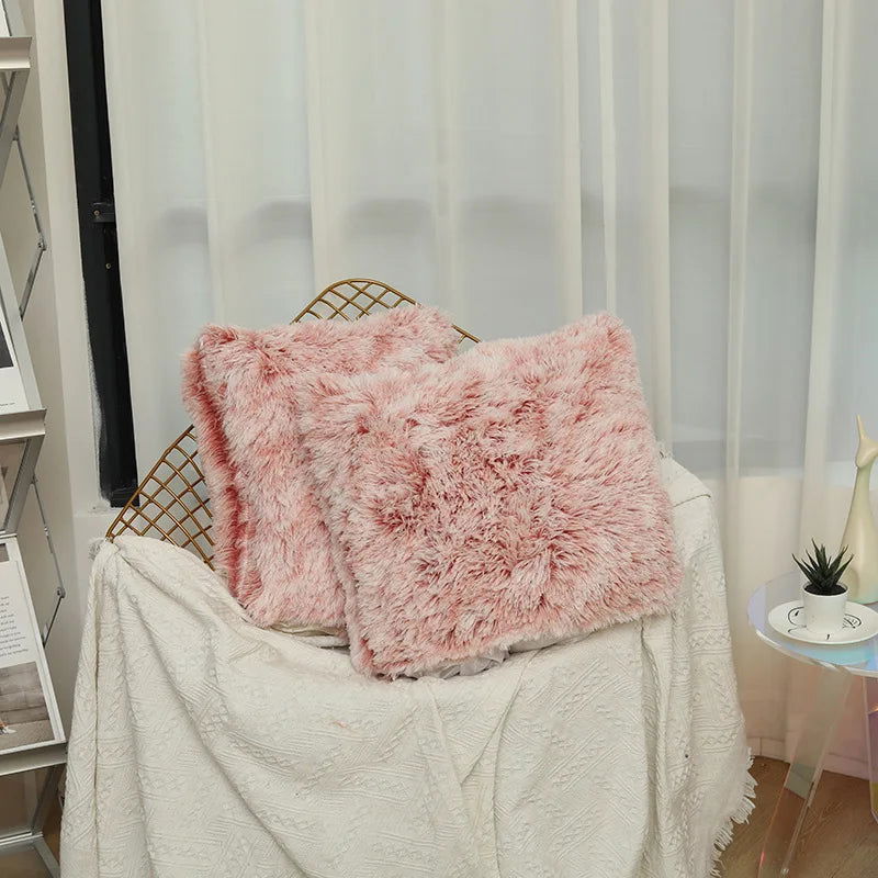 Luxury Faux Fur Throw Pillow Cover Super Soft Cushion Case for Sofa Bed  Living Room Fluffy Cushion Cover 45x45 CM Home Decro - Slobuy