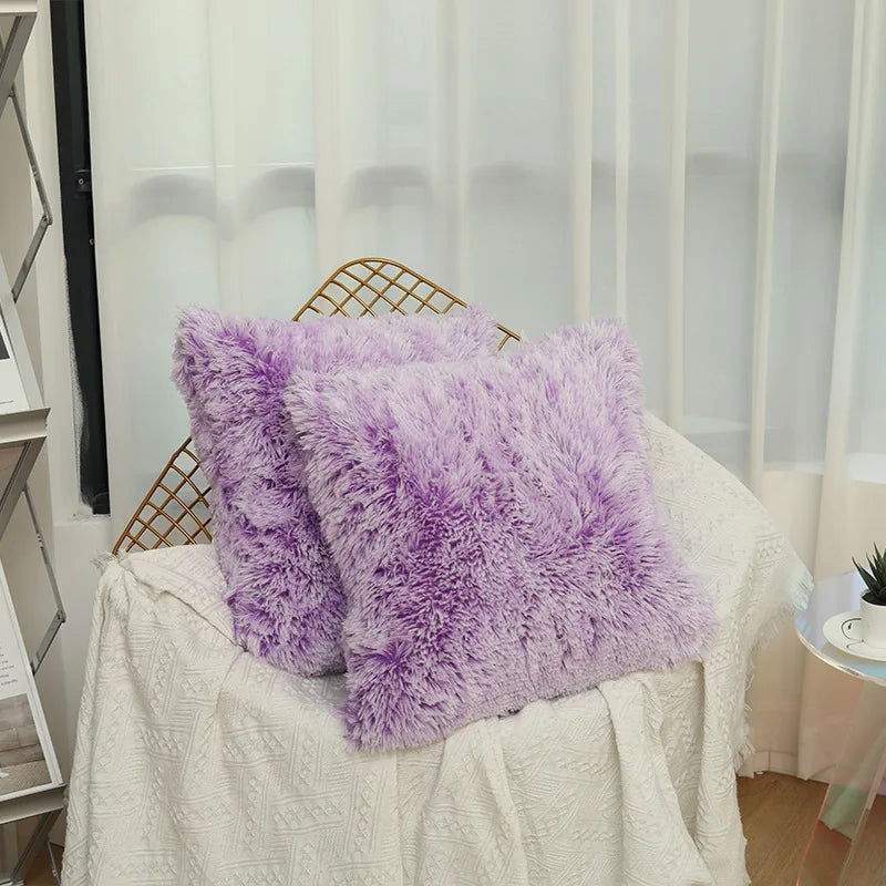 Luxury Faux Fur Throw Pillow Cover Super Soft Cushion Case for Sofa Bed  Living Room Fluffy Cushion Cover 45x45 CM Home Decro - Slobuy