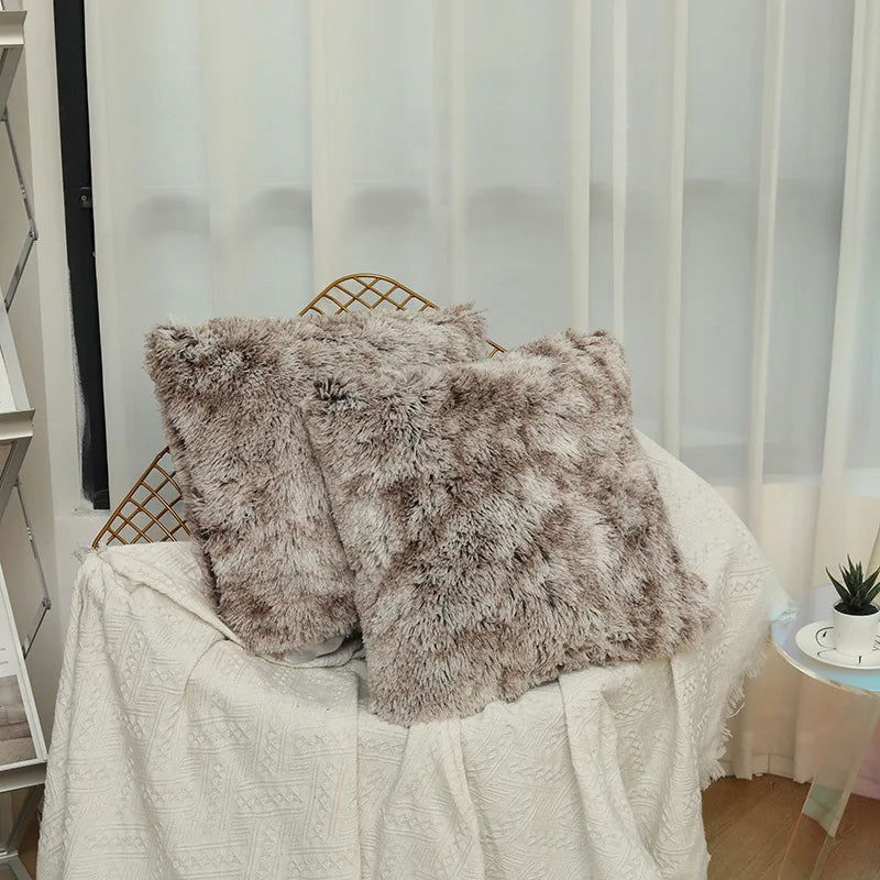 Luxury Faux Fur Throw Pillow Cover Super Soft Cushion Case for Sofa Bed  Living Room Fluffy Cushion Cover 45x45 CM Home Decro - Slobuy