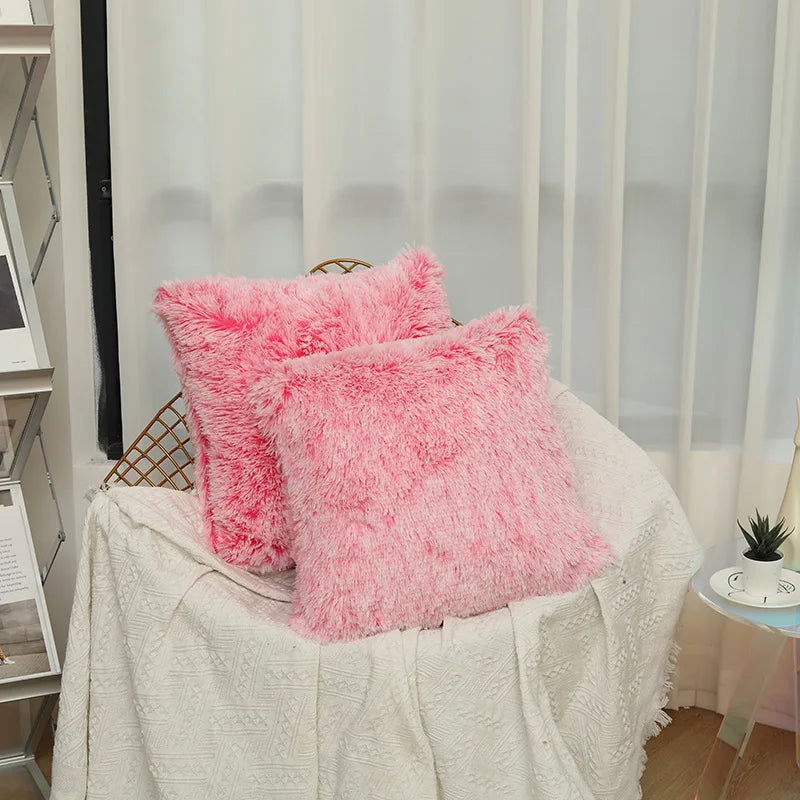 Luxury Faux Fur Throw Pillow Cover Super Soft Cushion Case for Sofa Bed  Living Room Fluffy Cushion Cover 45x45 CM Home Decro - Slobuy