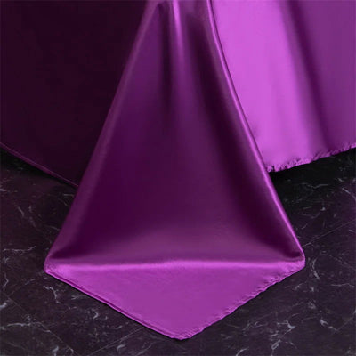 Luxury Flat Sheet Solid Color Satin Bed Sheet Soft Comfortable Bedsheet High-End Bedclothes Sheet - Slobuy