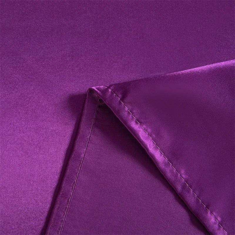 Luxury Flat Sheet Solid Color Satin Bed Sheet Soft Comfortable Bedsheet High-End Bedclothes Sheet - Slobuy