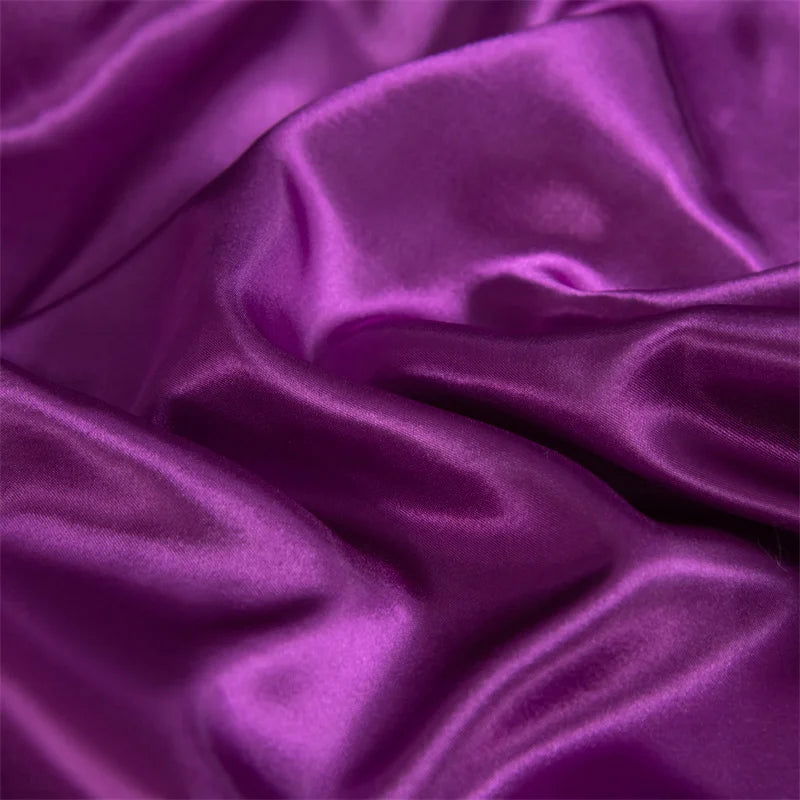 Luxury Flat Sheet Solid Color Satin Bed Sheet Soft Comfortable Bedsheet High-End Bedclothes Sheet - Slobuy