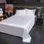 Luxury Flat Sheet Solid Color Satin Bed Sheet Soft Comfortable Bedsheet High-End Bedclothes Sheet - Slobuy