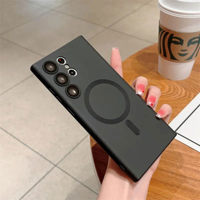 Luxury For Magsafe Phone Cases For Samsung Galaxy S23 S22 S21 Ultra FE Plus Magnetic Soft Case Lens Protection Cover Accessories - Slobuy