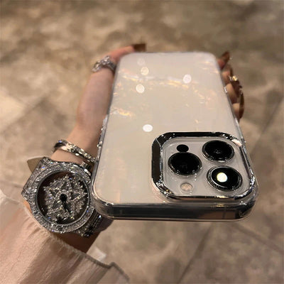 Luxury Glitter Laser Colorful Dreamy Shell Phone Case For iPhone 15 11 12 13 14 Pro Max X XS XR Smooth Shiny Clear Bumper Cover - Slobuy