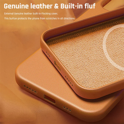 Luxury Leather Magnetic Case For iPhone 15 14 13 Pro Max Plus Mini For Magsafe Wireless Charging With Animation Phone Accessorie - Slobuy
