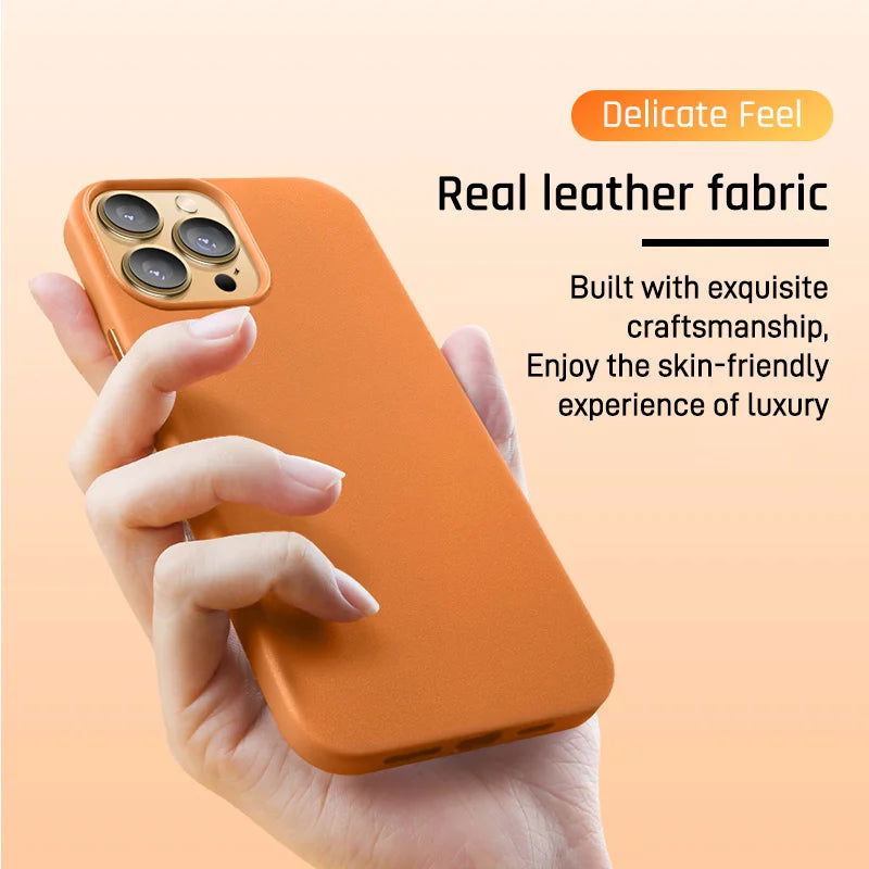 Luxury Leather Magnetic Case For iPhone 15 14 13 Pro Max Plus Mini For Magsafe Wireless Charging With Animation Phone Accessorie - Slobuy